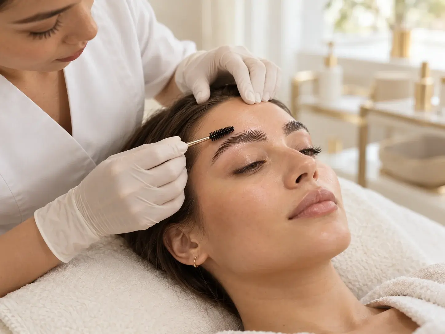Prestation de browlift réalisée en institut